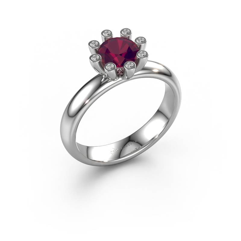 Image of Ring Carola 3 950 platinum Rhodolite 6 mm