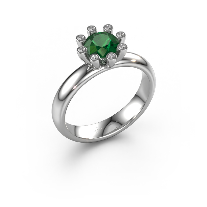 Image of Ring Carola 3 950 platinum Emerald 6 mm