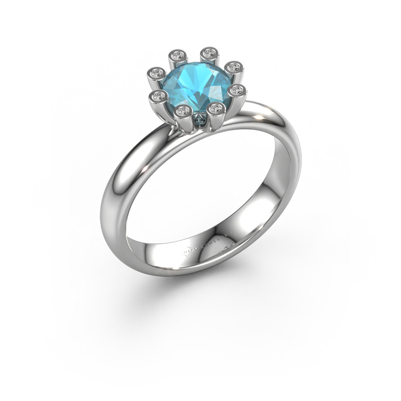 Bild von Ring Carola 3 950 Platin Blau Topas 6 mm