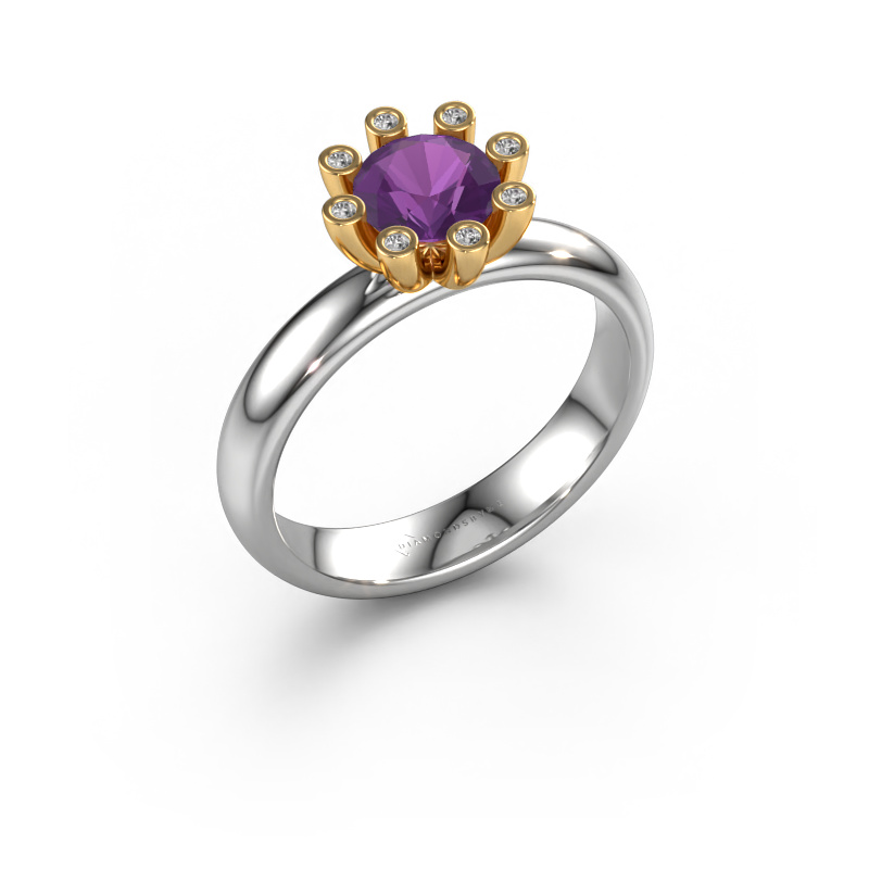 Image of Ring Carola 3 585 white gold Amethyst 6 mm