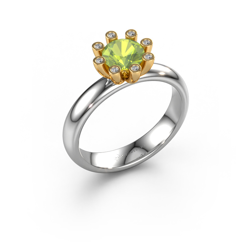 Image of Ring Carola 3 585 white gold Peridot 6 mm