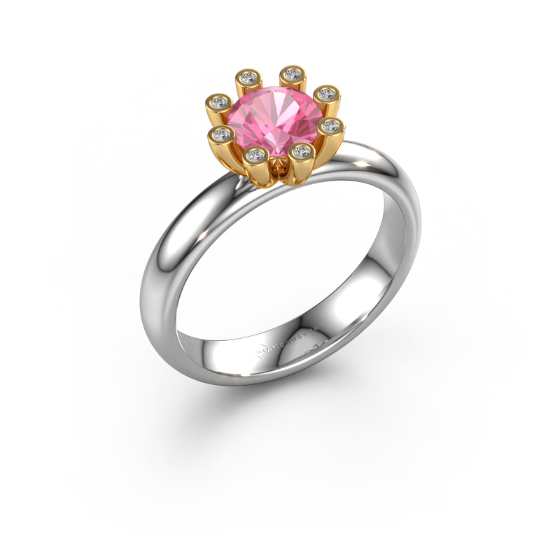 Bild von Ring Carola 3 585 Weißgold Pink Saphir 6 mm