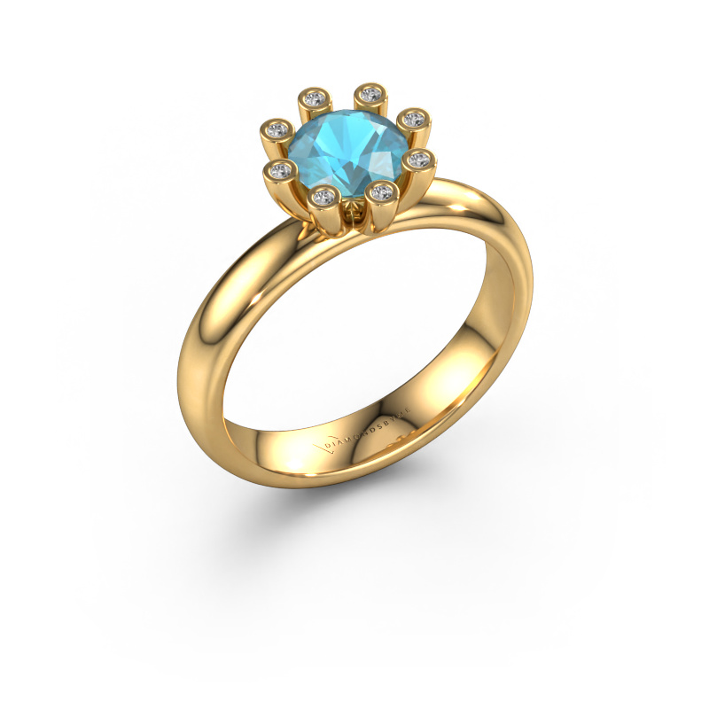 Bild von Ring Carola 3 585 Gold Blau Topas 6 mm