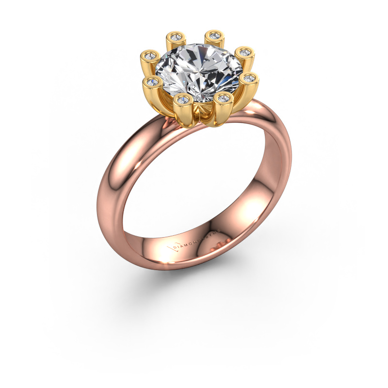 Image de Bague Carola 3 585 or rose Diamant 2.04 crt