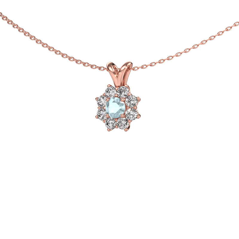 Image of Pendant Carolyn 585 rose gold Aquamarine 4 mm