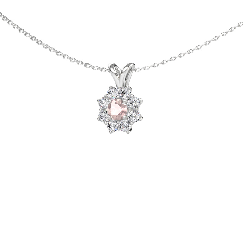 Immagine di Ciondolo Carolyn 585 oro bianco Morganite champagne 4 mm