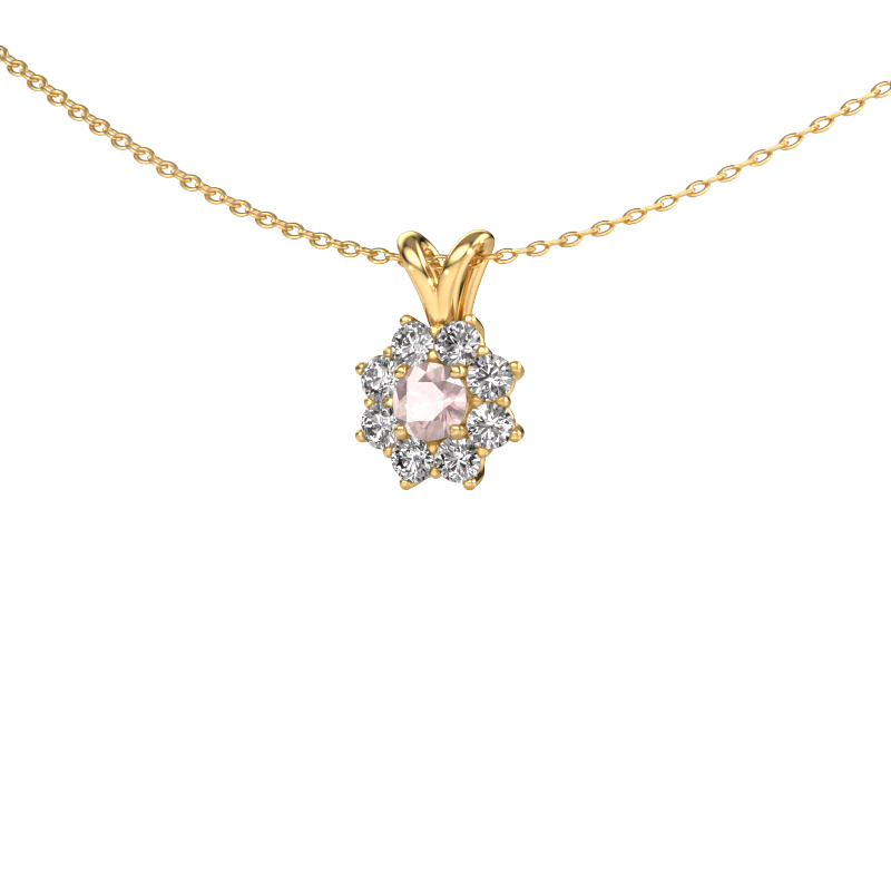 Image de Pendentif Carolyn 585 or jaune Champagne morganite 4 mm