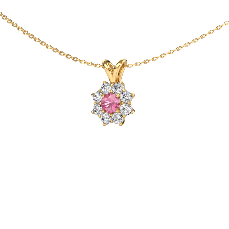 Image of Pendant Carolyn 585 gold Pink sapphire 4 mm