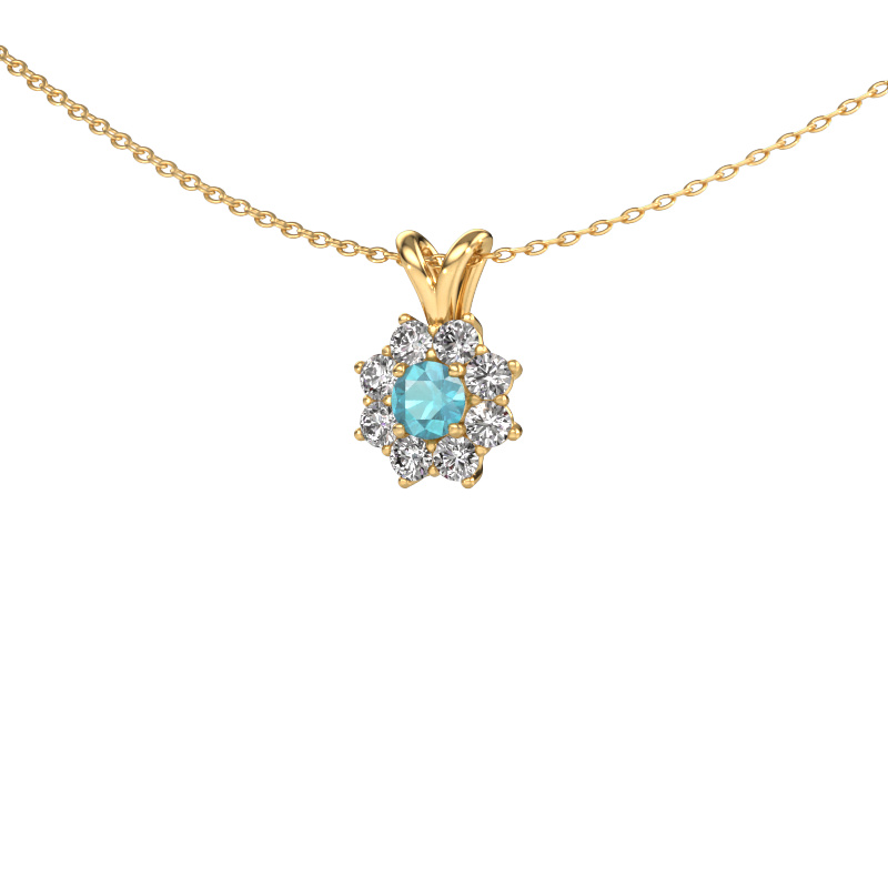 Image of Pendant Carolyn 585 gold Blue topaz 4 mm