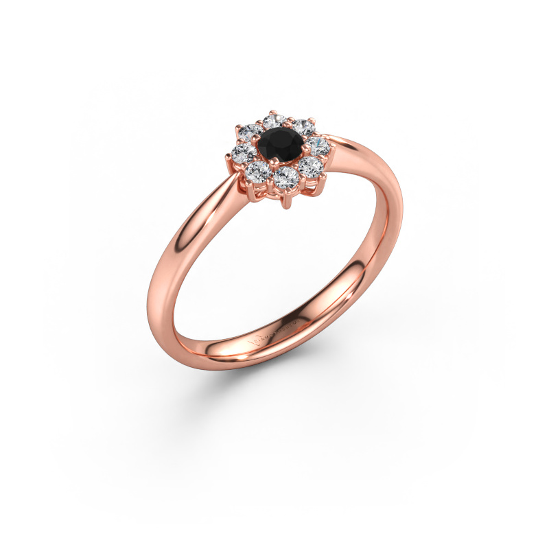 Immagine di Anello di fidanzamento Carolyn 1 585 oro rosa Diamante nero 0.28 crt