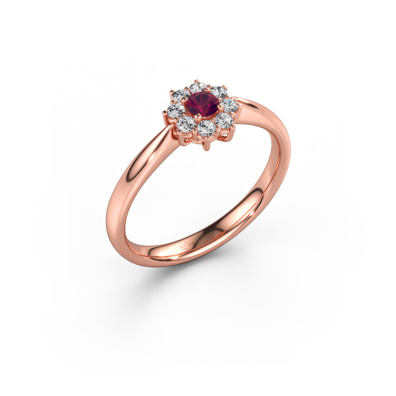 Immagine di Anello di fidanzamento Carolyn 1 585 oro rosa Rodolite 3 mm