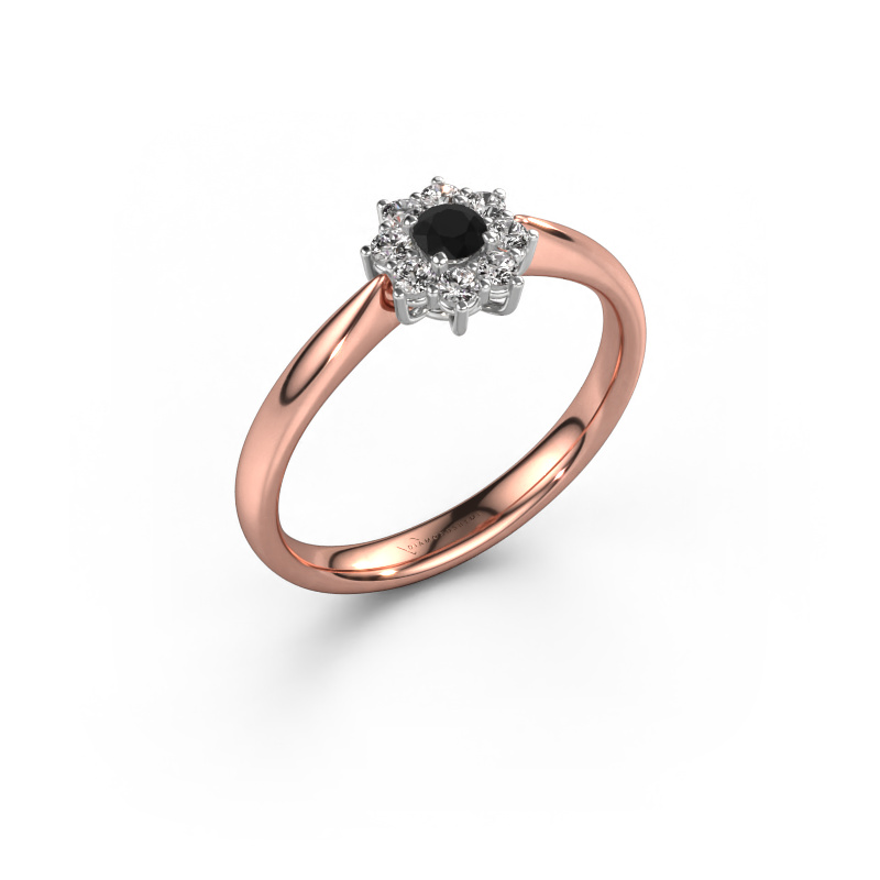 Bild von Verlobungsring Carolyn 1 585 Roségold Schwarz Diamant 0.28 crt