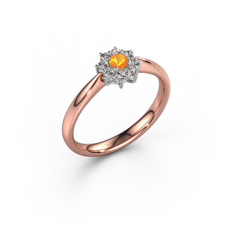 Bild von Verlobungsring Carolyn 1 585 Roségold Citrin 3 mm