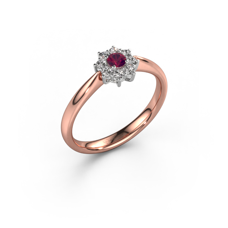 Bild von Verlobungsring Carolyn 1 585 Roségold Rhodolit 3 mm