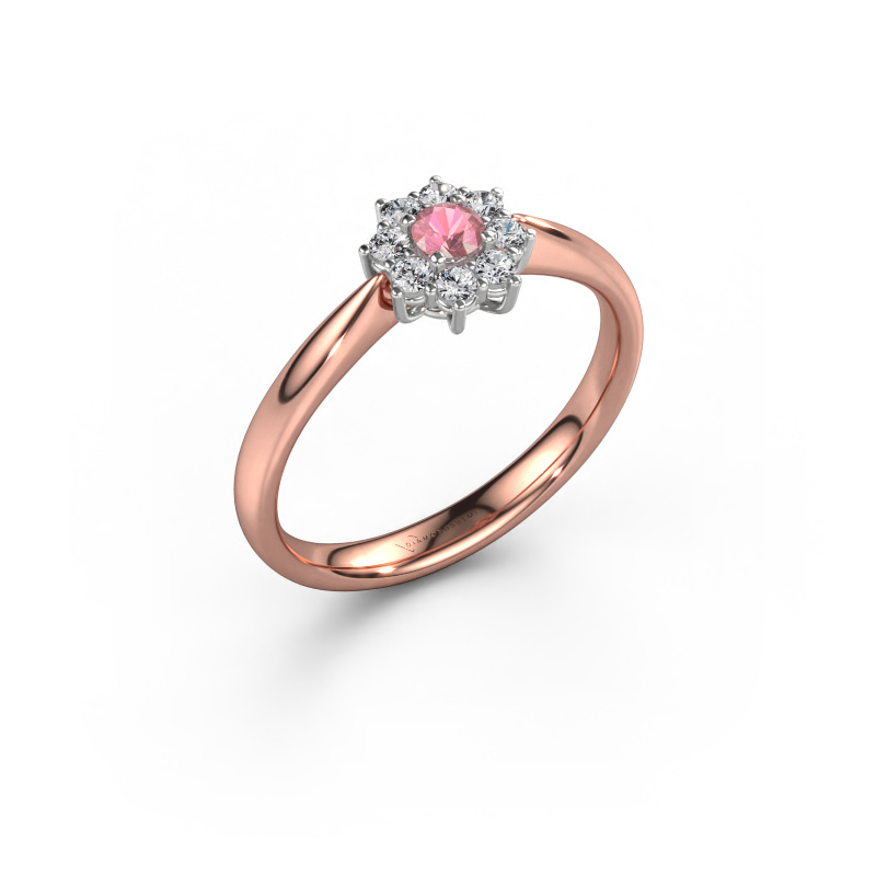Bild von Verlobungsring Carolyn 1 585 Roségold Turmalin rosa 3 mm