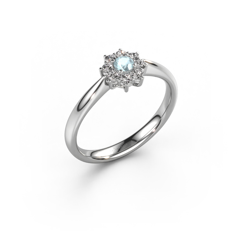 Image of Engagement ring Carolyn 1 585 white gold Aquamarine 3 mm