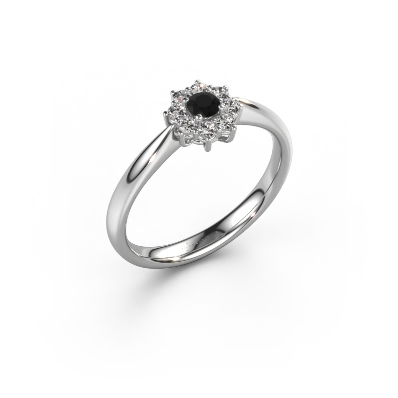Image de Bague de fiançailles Carolyn 1 585 or blanc Diamant noir 0.28 crt