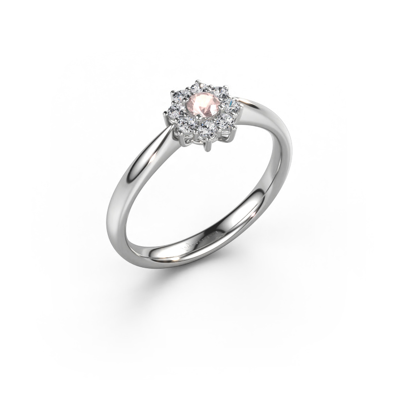 Image of Engagement ring Carolyn 1 585 white gold Morganite champagne 3 mm