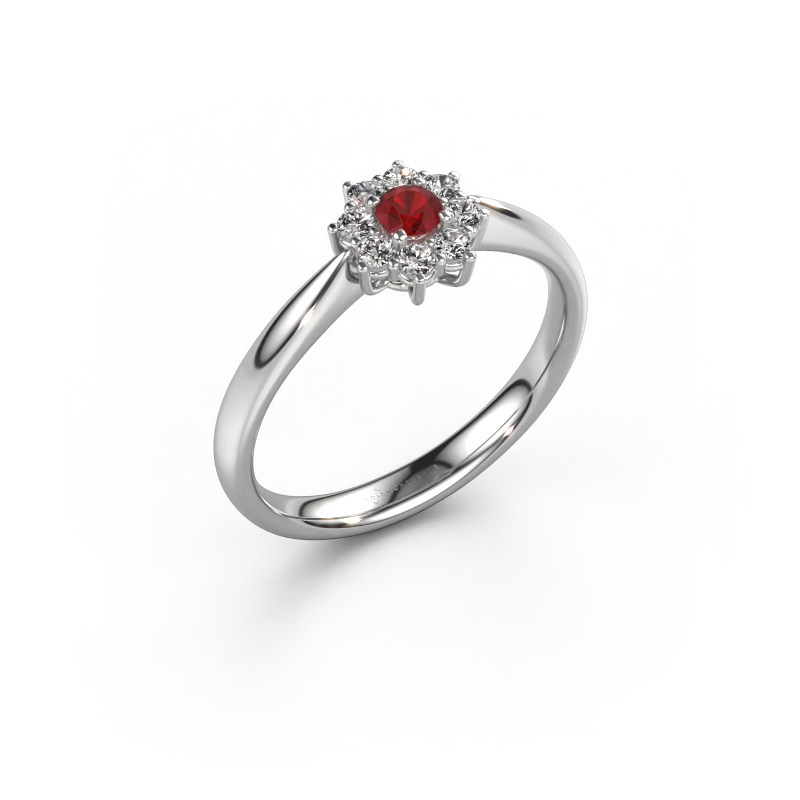 Image of Engagement ring Carolyn 1 585 white gold Ruby 3 mm