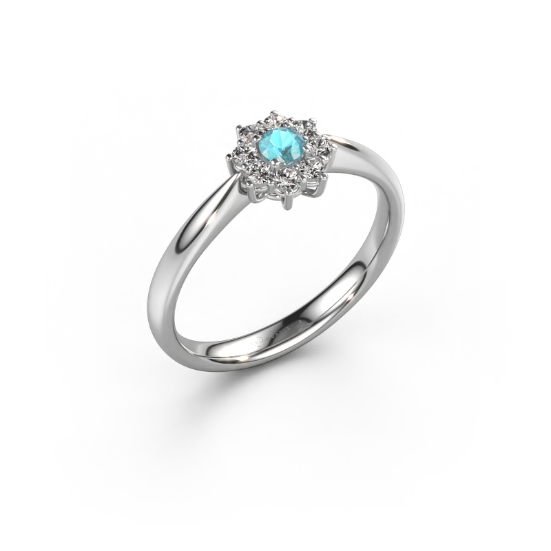 Image of Engagement ring Carolyn 1 585 white gold Blue topaz 3 mm