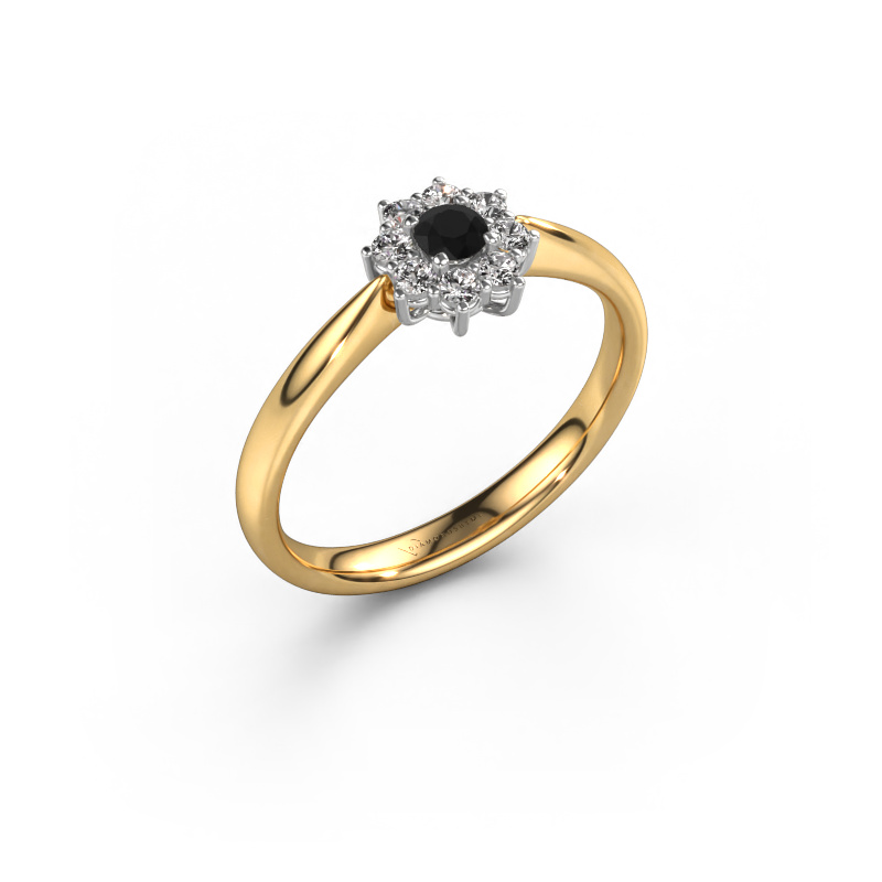 Bild von Verlobungsring Carolyn 1 585 Gold Schwarz Diamant 0.28 crt
