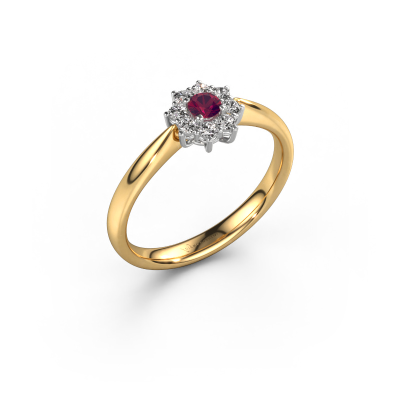 Image de Bague de fiançailles Carolyn 1 585 or jaune Rhodolite 3 mm