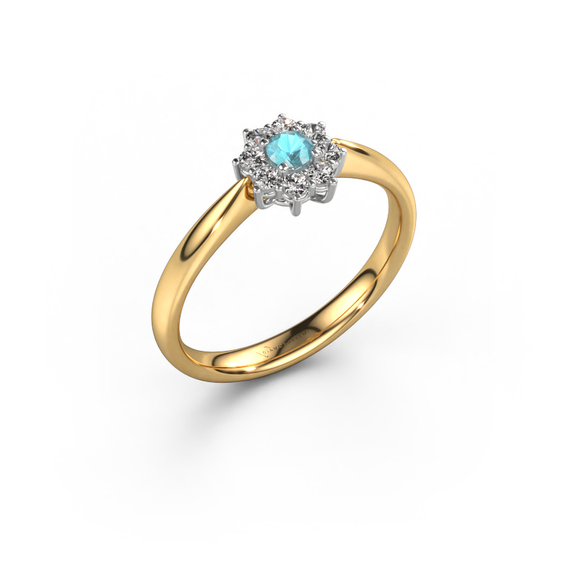 Bild von Verlobungsring Carolyn 1 585 Gold Blau Topas 3 mm