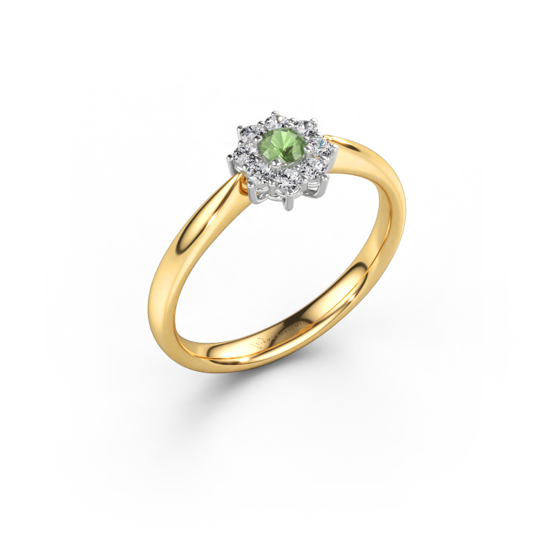 Bild von Verlobungsring Carolyn 1 585 Gold Turmalin grün 3 mm