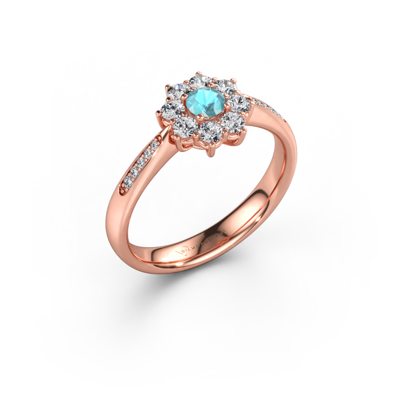 Bild av Förlovningsring Carolyn 2 585 roséguld Blå topas 3.4 mm