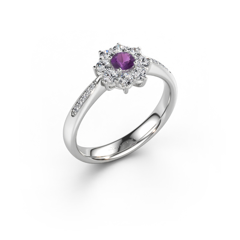 Immagine di Anello di fidanzamento Carolyn 2 585 oro bianco Ametista 3.4 mm
