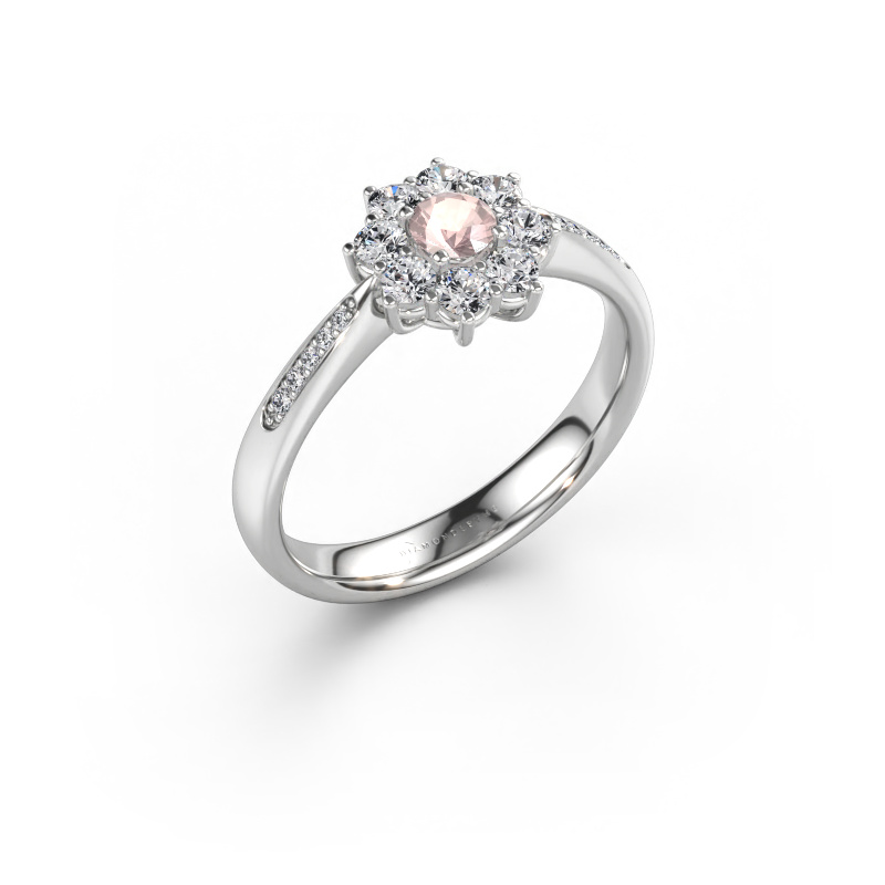 Immagine di Anello di fidanzamento Carolyn 2 585 oro bianco Morganite champagne 3.4 mm