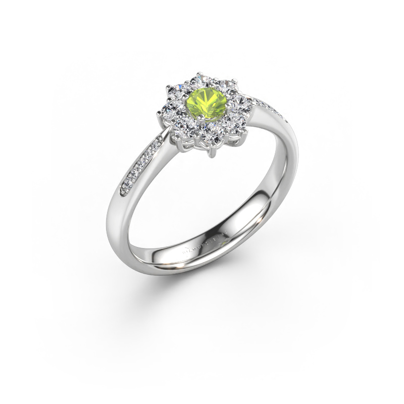Bild von Verlobungsring Carolyn 2 585 Weißgold Peridot 3.4 mm