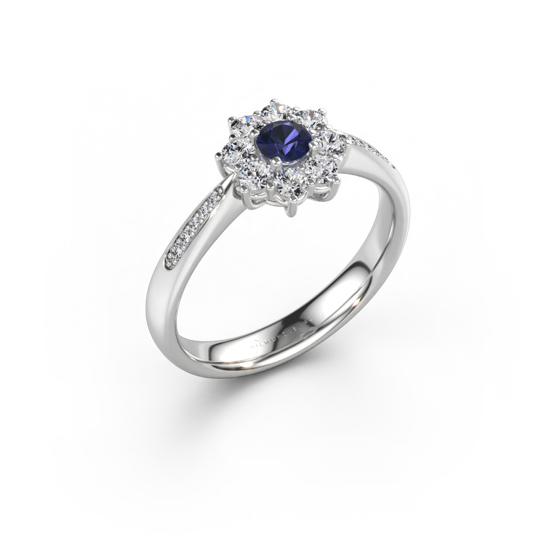 Immagine di Anello di fidanzamento Carolyn 2 585 oro bianco Zaffiro 3.4 mm