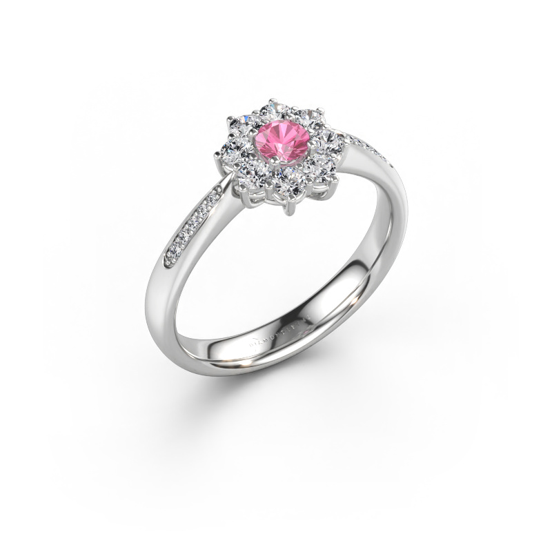 Immagine di Anello di fidanzamento Carolyn 2 585 oro bianco Zaffiro rosa 3.4 mm