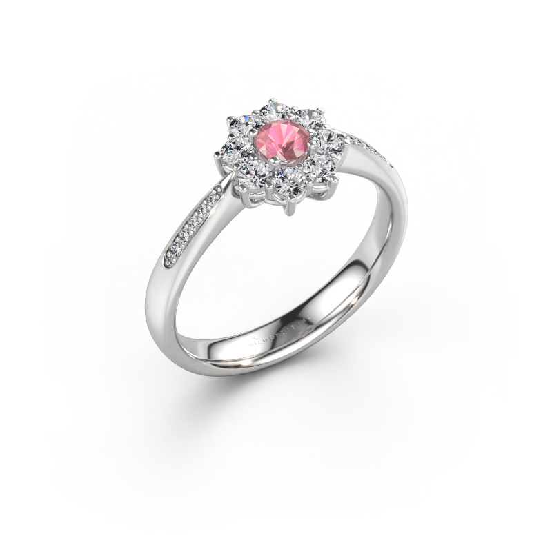 Immagine di Anello di fidanzamento Carolyn 2 585 oro bianco Tormalina rosa 3.4 mm