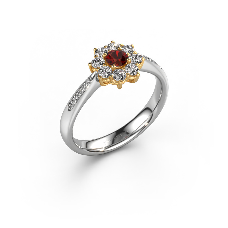 Bild von Verlobungsring Carolyn 2 585 Weißgold Granat 3.4 mm