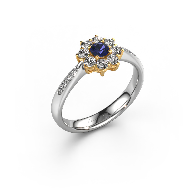 Image of Engagement ring Carolyn 2 585 white gold Sapphire 3.4 mm