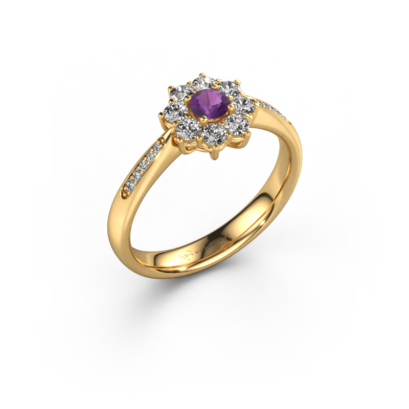 Bild von Verlobungsring Carolyn 2 585 Gold Amethyst 3.4 mm