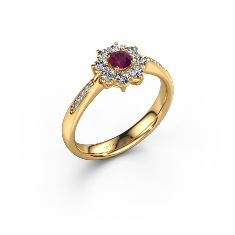 Image de Bague de fiançailles Carolyn 2 585 or jaune Rhodolite 3.4 mm