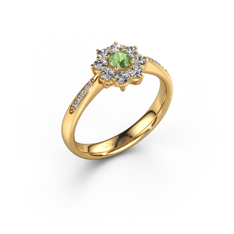 Image de Bague de fiançailles Carolyn 2 585 or jaune Vert tourmaline 3.4 mm