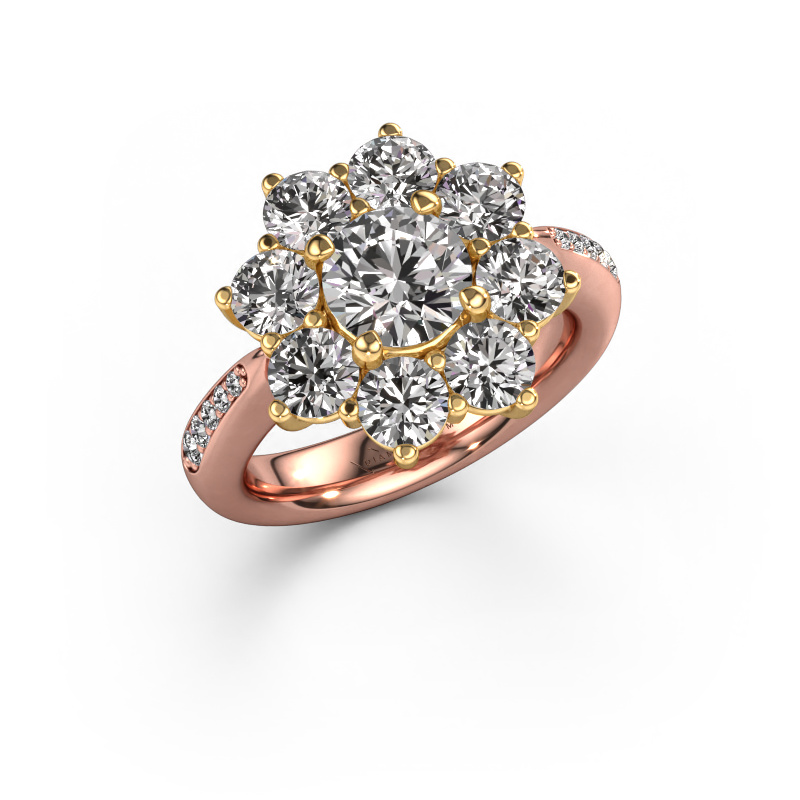 Image of Engagement ring Carolyn 2 585 rose gold Diamond 3.082 crt