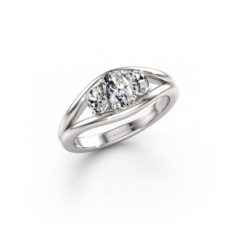 Bild av Ring Cassie OVL 585 vitt guld Labbodlad diamant 0.70 crt