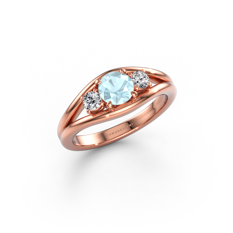 Bild von Ring Cassie RND 585 Roségold Aquamarin 5.4 mm