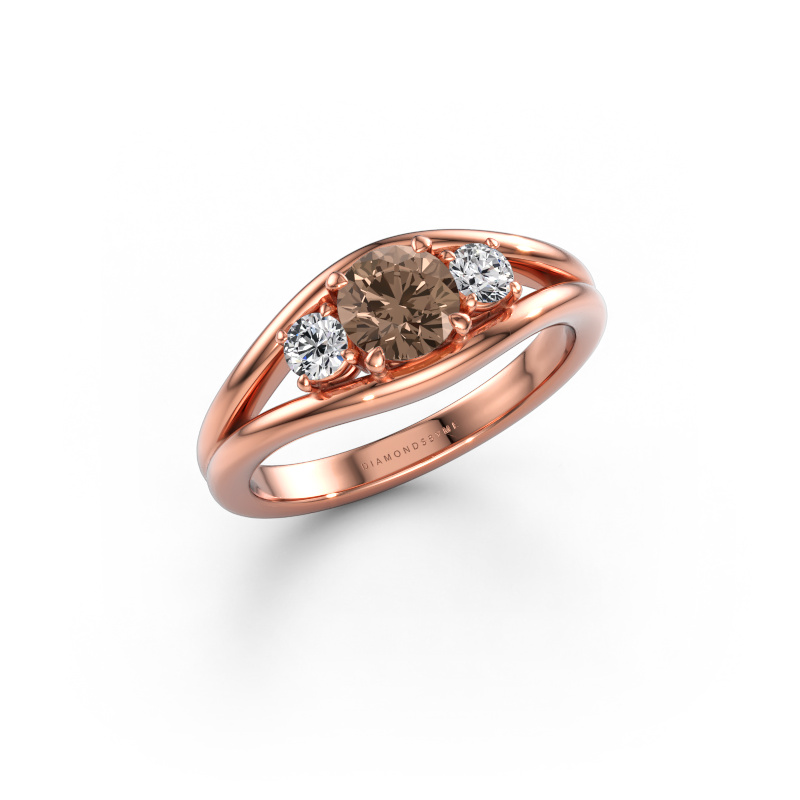 Bild von Ring Cassie RND 585 Roségold Braun Diamant 0.80 crt