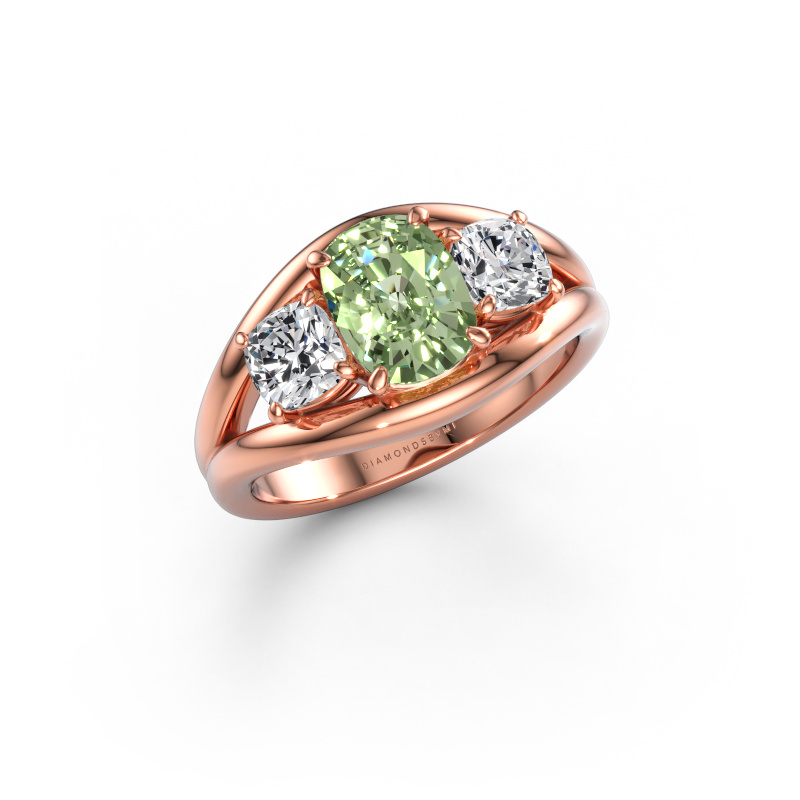 Bild av Ring Cassie CSH 585 roséguld Grön labbodlad diamant 8x6 mm