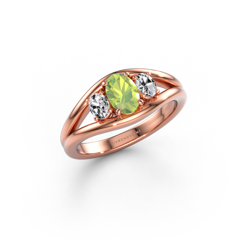 Bild av Ring Cassie OVL 585 roséguld Peridot 6.5x4.5 mm