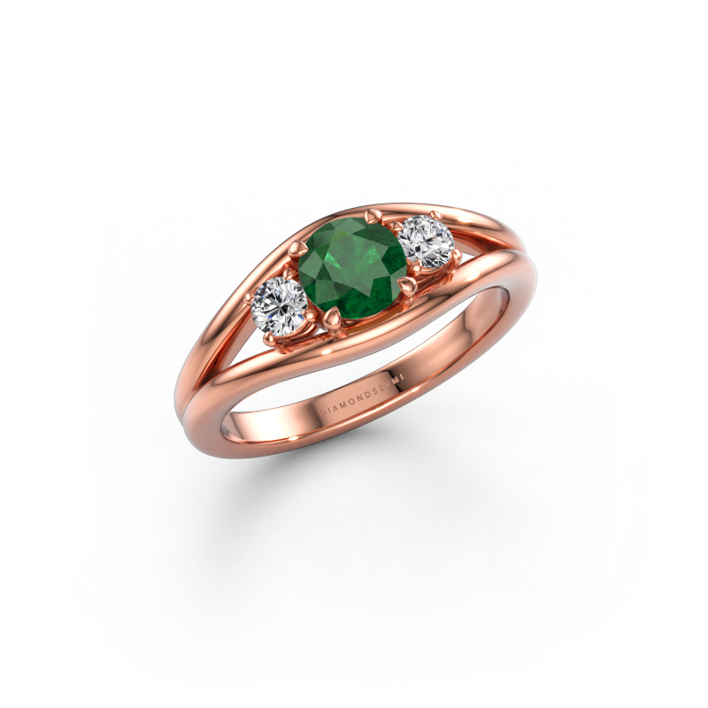 Bild von Ring Cassie RND 585 Roségold Smaragd 5.4 mm