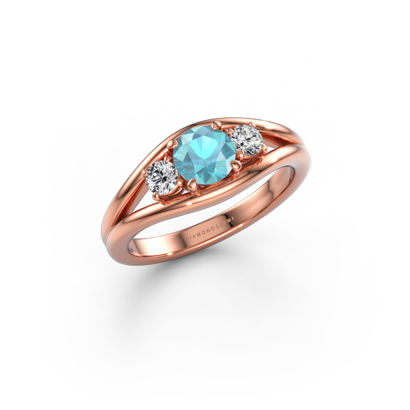 Bild von Ring Cassie RND 585 Roségold Blau Topas 5.4 mm