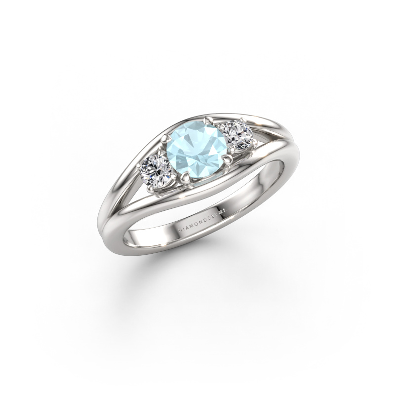 Bild von Ring Cassie RND 585 Weißgold Aquamarin 5.4 mm