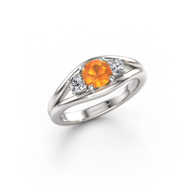 Bild av Ring Cassie RND 585 vitt guld Citrin 5.4 mm